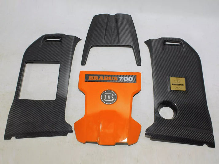 Brabus 700 Carbon Fiber Engine Cover Set Orange for Mercedes-Benz G-Class W463A G63 AMG